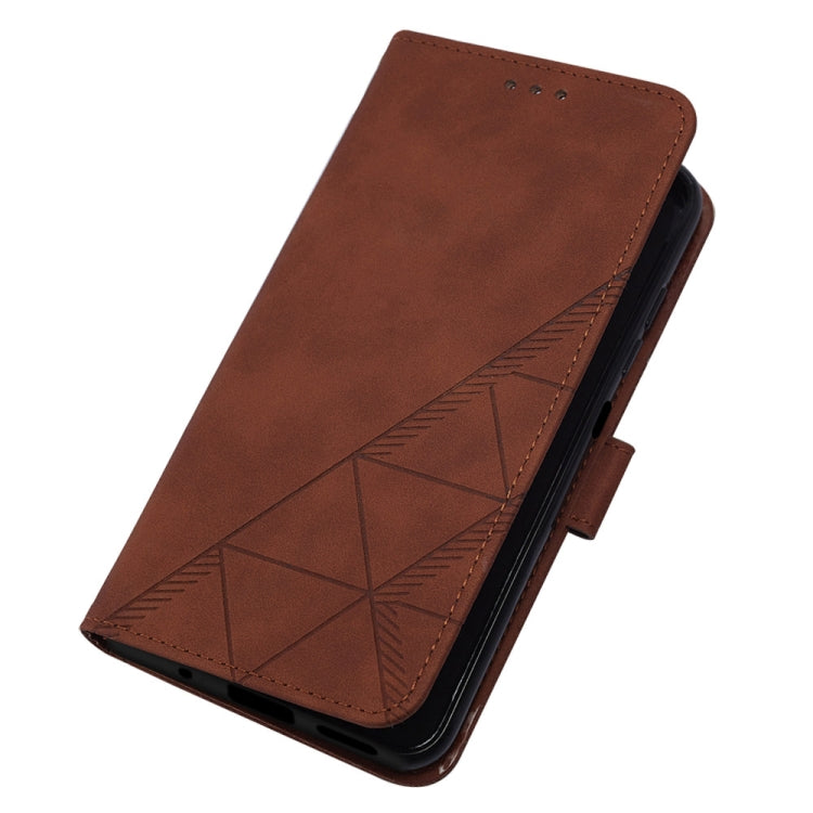 For Motorola Moto G Play 4G 2024 Crossbody 3D Embossed Flip Leather Phone Case(Brown) - Motorola Cases by buy2fix | Online Shopping UK | buy2fix