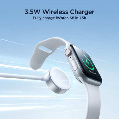 JOYROOM S-IW007 3 in 1 USB to Dual 8 Pin + Magnetic Watch Wireless Charging Data Cable, Length: 1.2m(White) - Multifunction Cable by JOYROOM | Online Shopping UK | buy2fix