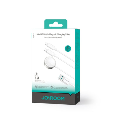 JOYROOM S-IW007 3 in 1 USB to Dual 8 Pin + Magnetic Watch Wireless Charging Data Cable, Length: 1.2m(White) - Multifunction Cable by JOYROOM | Online Shopping UK | buy2fix