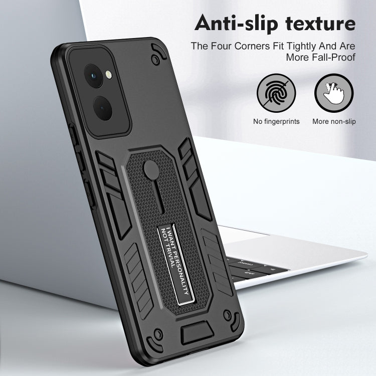 For Motorola Moto G Power 2024 Variety Brave Armor Finger Loop Holder Phone Case(Black) - Motorola Cases by buy2fix | Online Shopping UK | buy2fix