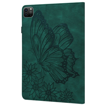 For iPad Pro 13 2024 Big Butterfly Embossed Leather Tablet Case(Green) - iPad Pro 13 2024 Cases by buy2fix | Online Shopping UK | buy2fix