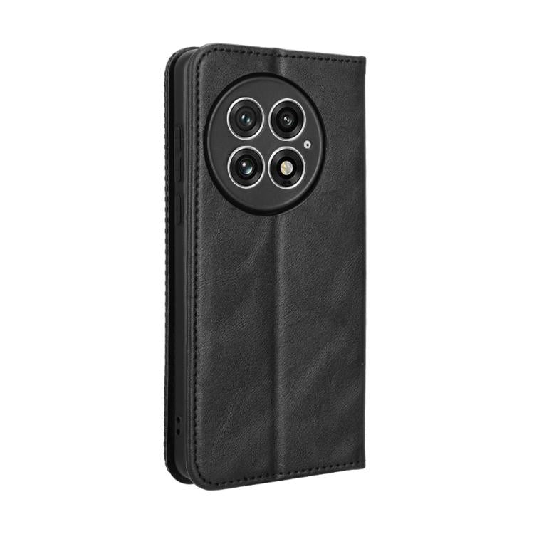 For OnePlus 13 5G Magnetic Buckle Retro Texture Leather Phone Case(Black) by buy2fix