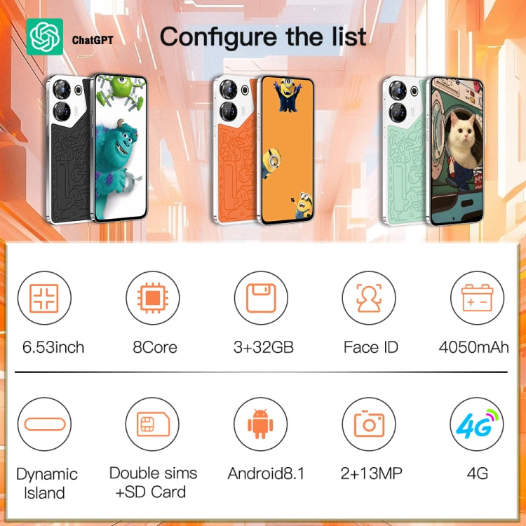 C20 Art Edition, 3GB+32GB, 6.53 inch Face Identification Android 8.1 MTK6753 Octa Core , Network: 4G, Dual SIM(Orange) -  by buy2fix | Online Shopping UK | buy2fix