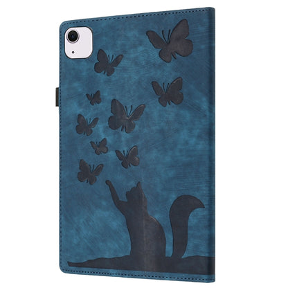 For iPad Air 11 2024 / Pro 11 2021 / 2020 Butterfly Cat Embossing Leather Tablet Case(Dark Blue) - iPad Air 11 2024 Cases by buy2fix | Online Shopping UK | buy2fix