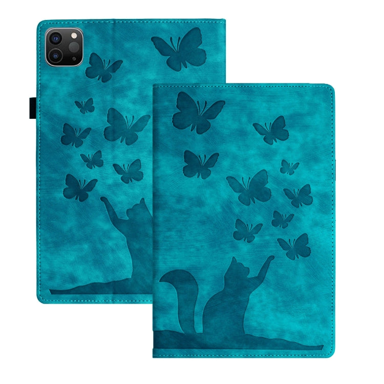 For iPad Pro 11 2025 / 2024 Butterfly Cat Embossing Leather Tablet Case(Sky Blue) by buy2fix