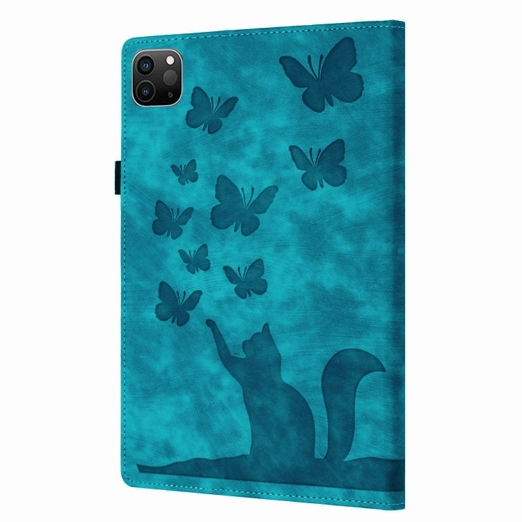 For iPad Pro 11 2025 / 2024 Butterfly Cat Embossing Leather Tablet Case(Sky Blue) by buy2fix