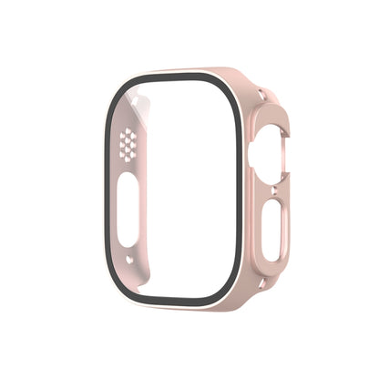 For Apple Watch Ultra 3 / 2 / 1 Ultra 49mm Painting PC Hybrid Tempered Film Integrated Watch Case(Rose Gold) by buy2fix
