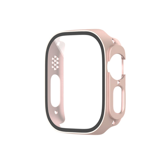 For Apple Watch Ultra 3 / 2 / 1 Ultra 49mm Painting PC Hybrid Tempered Film Integrated Watch Case(Rose Gold) by buy2fix