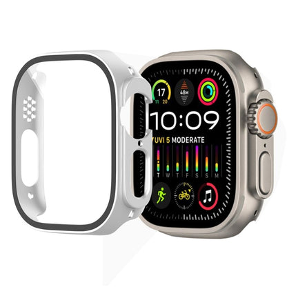 For Apple Watch Ultra 3 / 2 / 1 Ultra 49mm Painting PC Hybrid Tempered Film Integrated Watch Case(Silver) by buy2fix