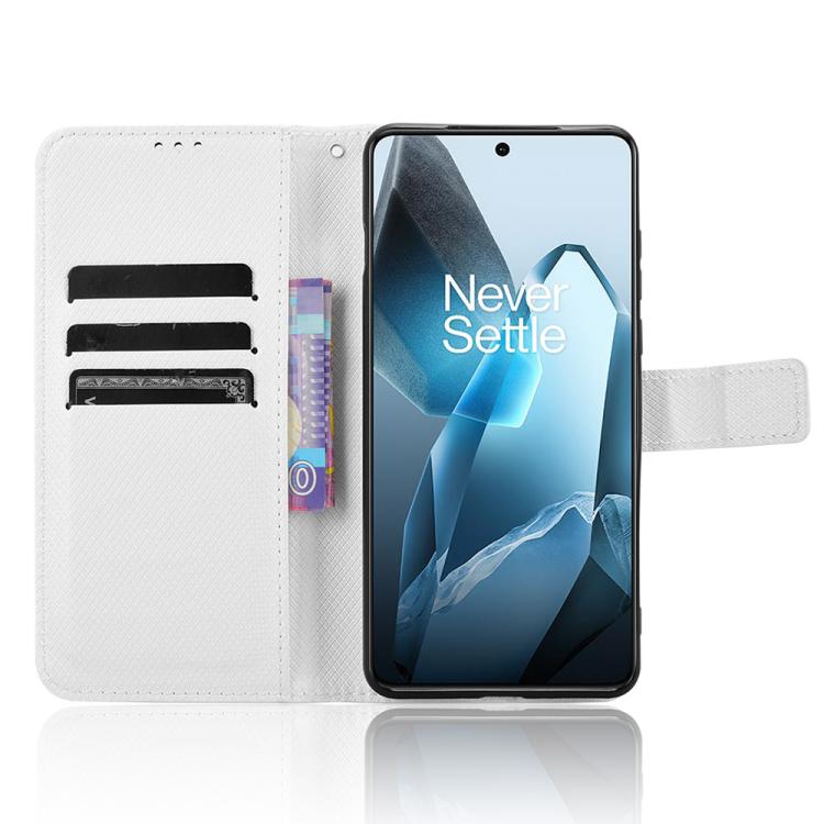 For OnePlus 13 5G Diamond Texture Leather Phone Case(White) by buy2fix