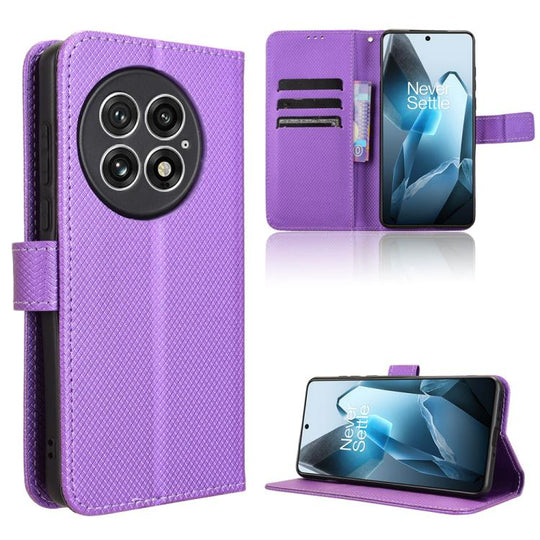 For OnePlus 13 5G Diamond Texture Leather Phone Case(Purple)