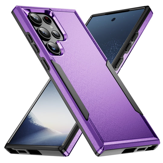 For Samsung Galaxy S24 Ultra 5G Pioneer Armor Heavy Duty PC Hybrid TPU Phone Case(Purple+Black)