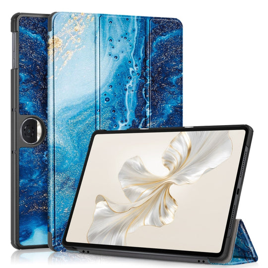 For Honor Pad 9 Custer Painted 3-Fold Leather Tablet Case(Wave)