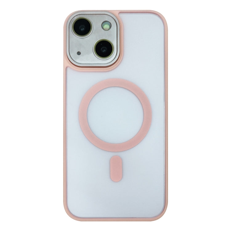 For iPhone 15 MagSafe Skin Feel Phone Case with Lens Film(Pink) - iPhone 15 Cases by buy2fix | Online Shopping UK | buy2fix