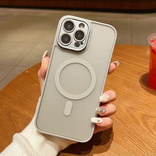 For iPhone 13 Pro Max Skin Feel MagSafe Phone Case with Lens Film(Primary Color) by buy2fix