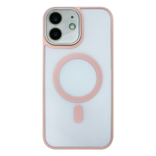 For iPhone 12 MagSafe Skin Feel Phone Case with Lens Film(Pink) - iPhone 12 / 12 Pro Cases by buy2fix | Online Shopping UK | buy2fix