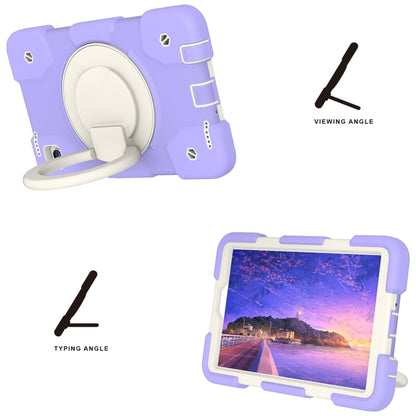 For Samsung Galaxy Tab A9 8.7 2023 Silicone Hybrid PC Tablet Case with Shoulders Strap(Purple) - Galaxy Tab A9 by buy2fix | Online Shopping UK | buy2fix
