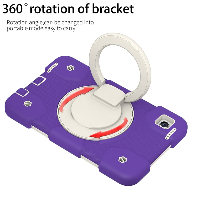 For Samsung Galaxy Tab A9 8.7 2023 Silicone Hybrid PC Tablet Case with Shoulders Strap(Purple Blue) - Galaxy Tab A9 by buy2fix | Online Shopping UK | buy2fix