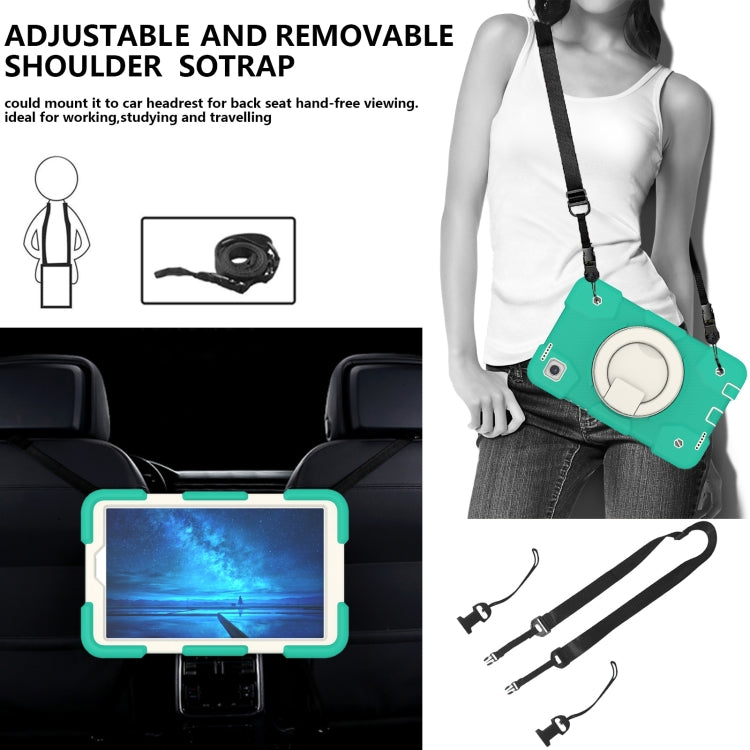 For Samsung Galaxy Tab A9 8.7 2023 Silicone Hybrid PC Tablet Case with Shoulders Strap(Mint Green) - Galaxy Tab A9 by buy2fix | Online Shopping UK | buy2fix
