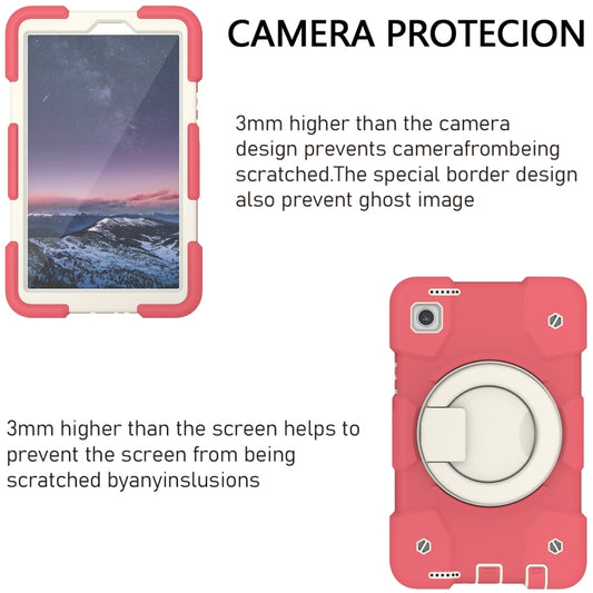 For Samsung Galaxy Tab A9 8.7 2023 Silicone Hybrid PC Tablet Case with Shoulders Strap(Begonia Red) - Galaxy Tab A9 by buy2fix | Online Shopping UK | buy2fix