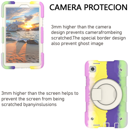 For Samsung Galaxy Tab A9 8.7 2023 Silicone Hybrid PC Tablet Case with Shoulders Strap(Colorful Purple) - Galaxy Tab A9 by buy2fix | Online Shopping UK | buy2fix