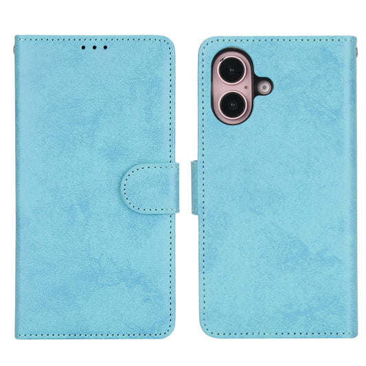 For iPhone 16 2 in 1 Detachable Phone Leather Case(Blue) by buy2fix