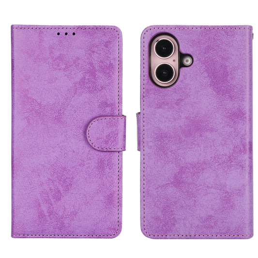 For iPhone 16 2 in 1 Detachable Phone Leather Case(Purple) by buy2fix