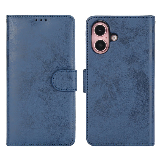 For iPhone 16 2 in 1 Detachable Phone Leather Case(Dark Blue) by buy2fix