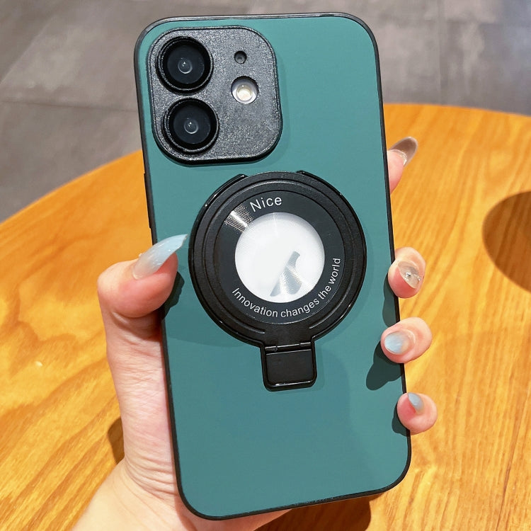 For iPhone 11 Skin Feel Armor Magnetic Holder Phone Case(Green) by buy2fix