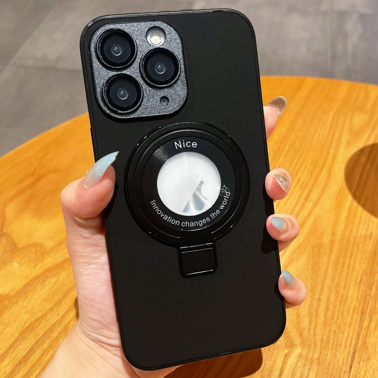For iPhone 11 Pro Skin Feel Armor Magnetic Holder Phone Case(Black) by buy2fix
