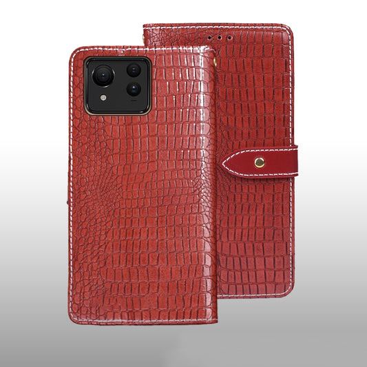 For Google Pixel 8a idewei Crocodile Texture Leather Phone Case(Red) - Google Cases by idewei | Online Shopping UK | buy2fix