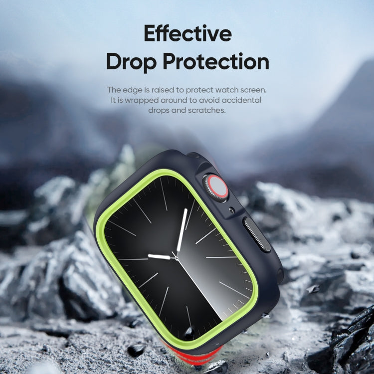 For Apple Watch 4 / 5 / 6 / SE 44mm DUX DUCIS Bamo Series Hollow PC + TPU Watch Protective Case(Midnight Blue+Green) - Watch Cases by DUX DUCIS | Online Shopping UK | buy2fix