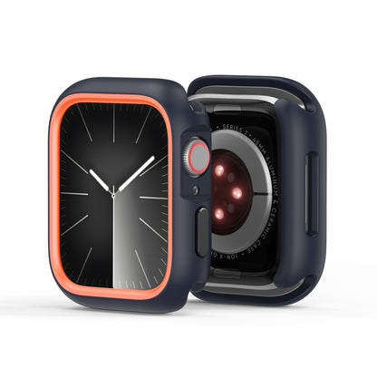 For Apple Watch 9 / 8 / 7 41mm DUX DUCIS Bamo Series Hollow PC + TPU Watch Protective Case(Midnight Blue+Orange) - Watch Cases by DUX DUCIS | Online Shopping UK | buy2fix