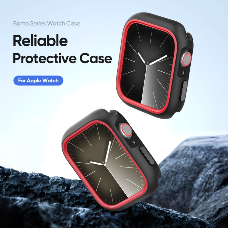 For Apple Watch 9 / 8 / 7 45mm DUX DUCIS Bamo Series Hollow PC + TPU Watch Protective Case(Black+Red) - Watch Cases by DUX DUCIS | Online Shopping UK | buy2fix