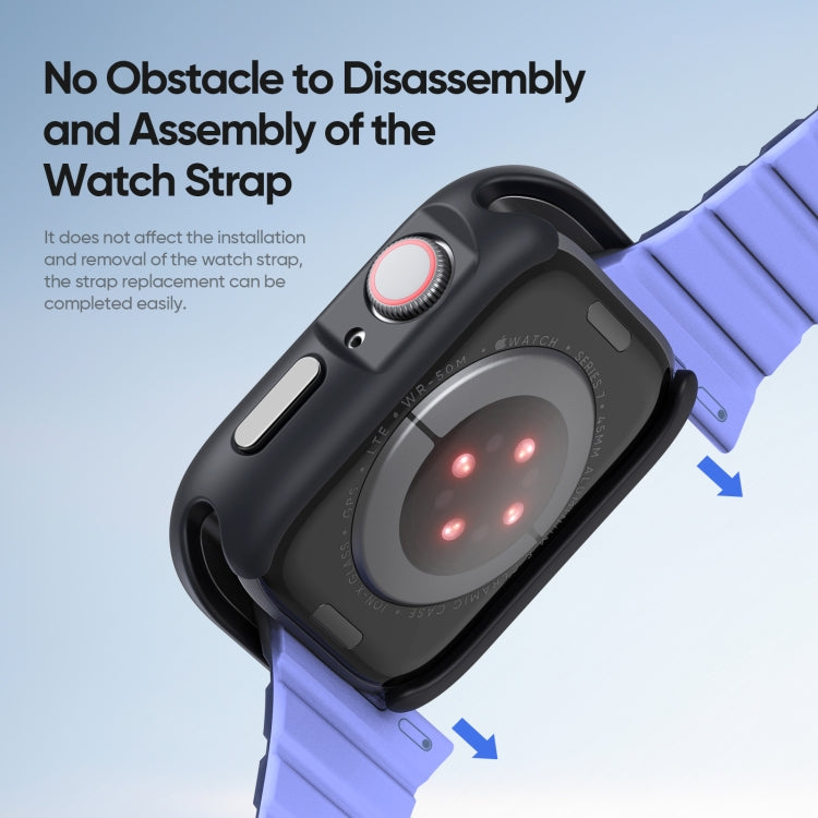 For Apple Watch 9 / 8 / 7 45mm DUX DUCIS Bamo Series Hollow PC + TPU Watch Protective Case(Midnight Blue+Orange) - Watch Cases by DUX DUCIS | Online Shopping UK | buy2fix