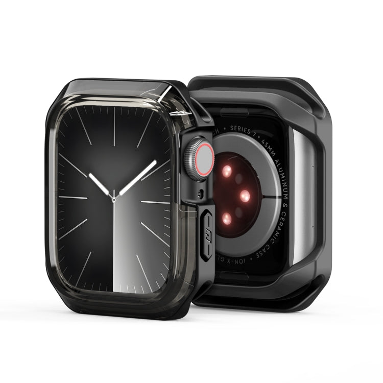 For Apple Watch 9 / 8 / 7 41mm DUX DUCIS Tamo Series Hollow PC + TPU Watch Protective Case(Translucent Black) - Watch Cases by DUX DUCIS | Online Shopping UK | buy2fix