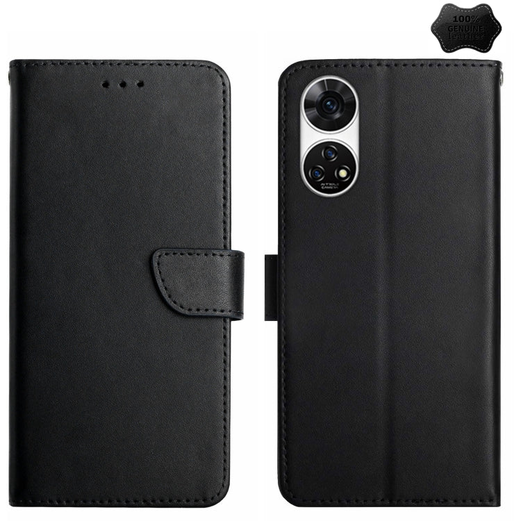 For ZTE Anshin Family A303ZT HT02 Genuine Leather Fingerprint-proof Flip Phone Case(Black) - ZTE Cases by buy2fix | Online Shopping UK | buy2fix