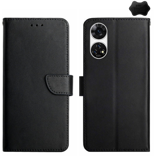 For ZTE Anshin Family A303ZT HT02 Genuine Leather Fingerprint-proof Flip Phone Case(Black) - ZTE Cases by buy2fix | Online Shopping UK | buy2fix