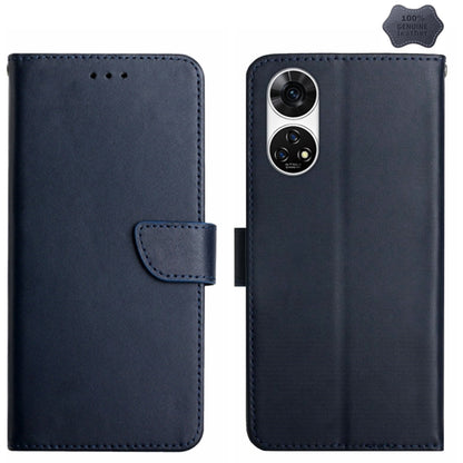 For ZTE Anshin Family A303ZT HT02 Genuine Leather Fingerprint-proof Flip Phone Case(Blue) - ZTE Cases by buy2fix | Online Shopping UK | buy2fix