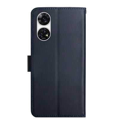 For ZTE Anshin Family A303ZT HT02 Genuine Leather Fingerprint-proof Flip Phone Case(Blue) - ZTE Cases by buy2fix | Online Shopping UK | buy2fix