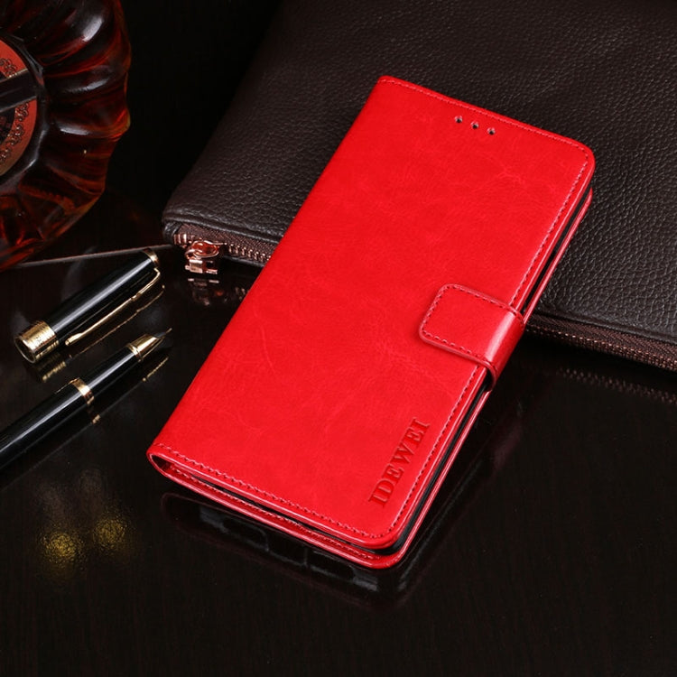 For Motorola Moto G84 5G idewei Crazy Horse Texture Leather Phone Case(Red) - Motorola Cases by idewei | Online Shopping UK | buy2fix