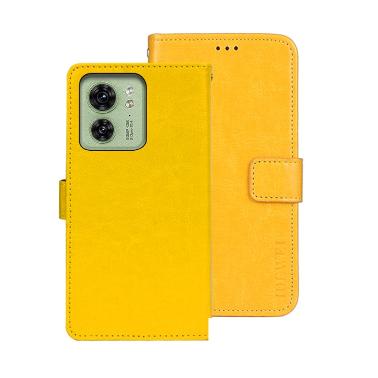 For Motorola Edge 40 5G idewei Crazy Horse Texture Leather Phone Case(Yellow) - Motorola Cases by idewei | Online Shopping UK | buy2fix