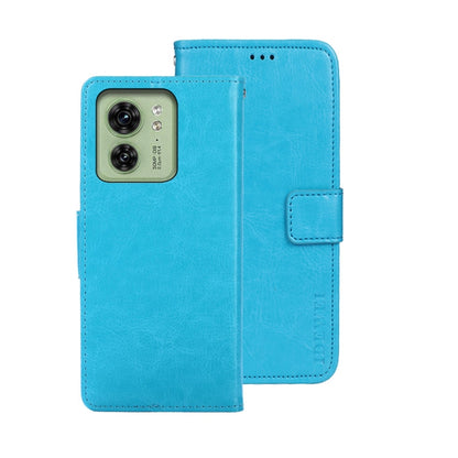 For Motorola Edge 40 5G idewei Crazy Horse Texture Leather Phone Case(Blue) - Motorola Cases by idewei | Online Shopping UK | buy2fix