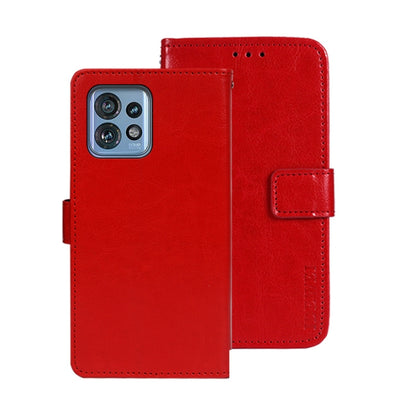 For Motorola Edge 40 Pro 5G idewei Crazy Horse Texture Leather Phone Case(Red) - Motorola Cases by idewei | Online Shopping UK | buy2fix