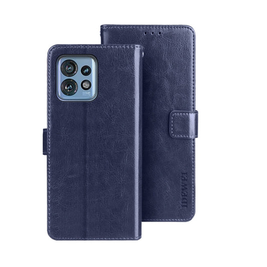 For Motorola Edge 40 Pro 5G idewei Crazy Horse Texture Leather Phone Case(Blue) - Motorola Cases by idewei | Online Shopping UK | buy2fix