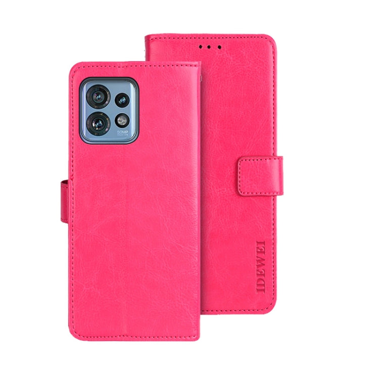 For Motorola Edge 40 Pro 5G idewei Crazy Horse Texture Leather Phone Case(Rose Red) - Motorola Cases by idewei | Online Shopping UK | buy2fix