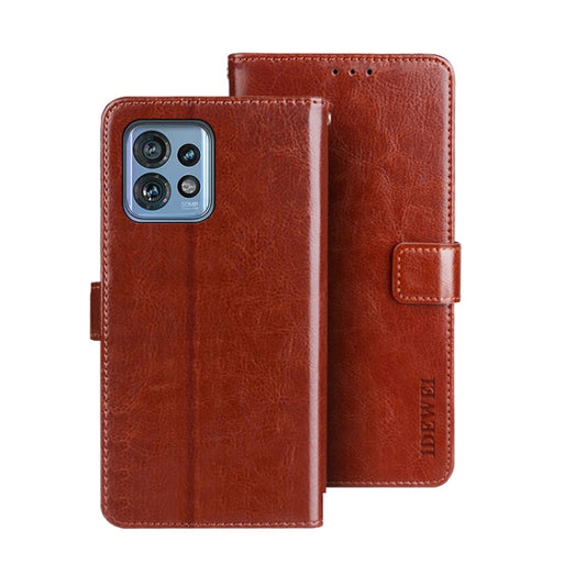 For Motorola Edge 40 Pro 5G idewei Crazy Horse Texture Leather Phone Case(Brown) - Motorola Cases by idewei | Online Shopping UK | buy2fix