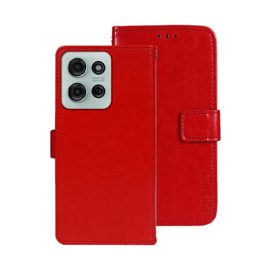 For Motorola Moto G75 5G idewei Crazy Horse Texture Leather Phone Case(Red) - Motorola Cases by idewei | Online Shopping UK | buy2fix