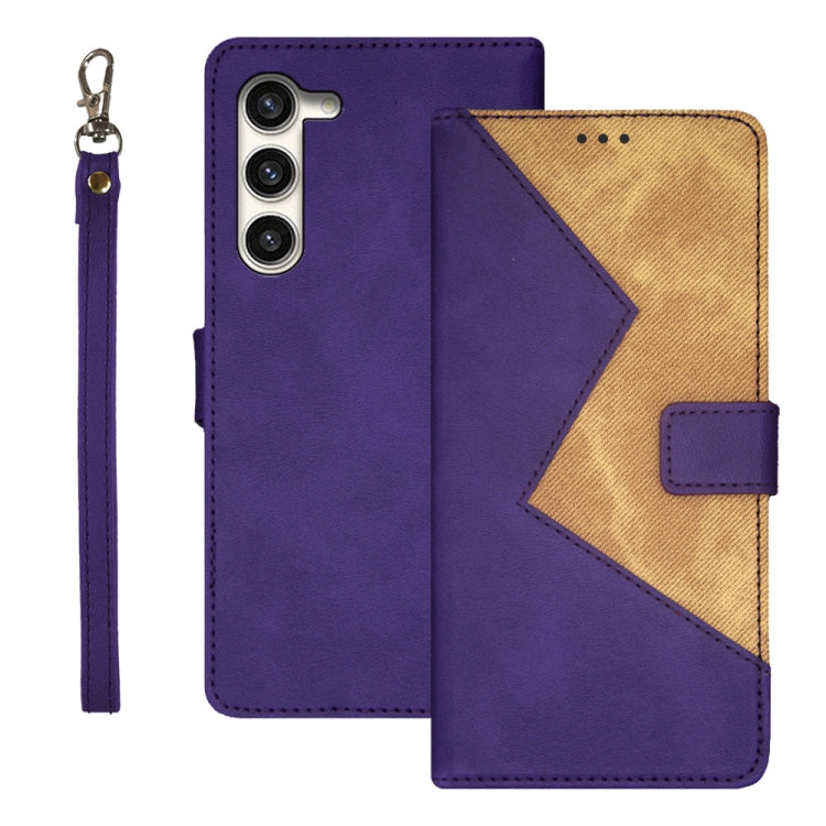 For Samsung Galaxy S24 5G idewei Two-color Splicing Leather Phone Case(Purple) - Galaxy S24 5G Cases by idewei | Online Shopping UK | buy2fix