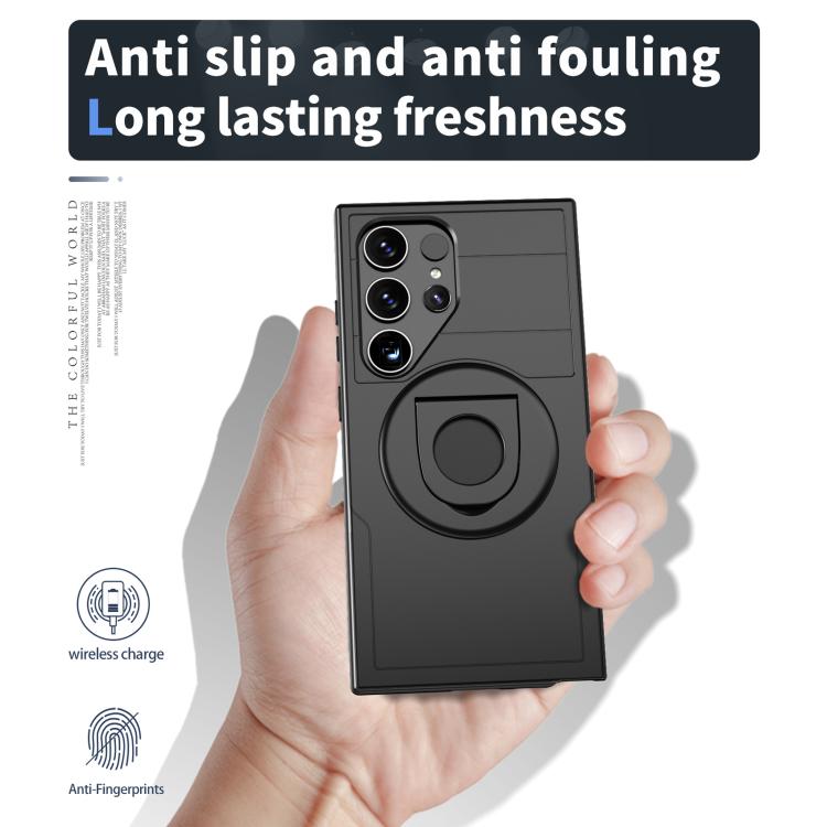 For Samsung Galaxy S24 Ultra 5G Armor MagSafe Ring Holder Phone Case(Black) by buy2fix